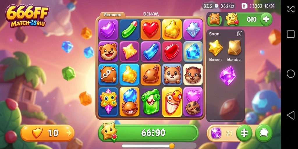 Tampilan gameplay seru dalam 666FF dengan grafis menawan.