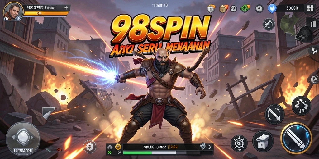 Screenshot menunjukkan gameplay intens dan penuh aksi dari 98SPIN.