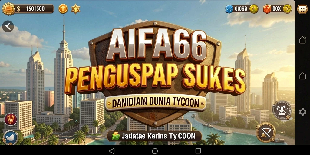 Screenshot gameplay AIFA66 yang menampilkan pembangunan bisnis Tycoon.