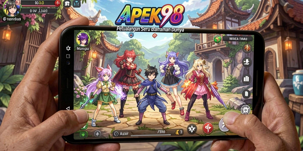 Tampilan gameplay menarik dari APEK88 dengan karakter anime.