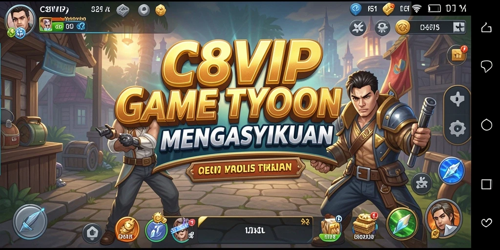 Screenshot C8VIP menampilkan gameplay seru dalam mengelola bisnis Tycoon.