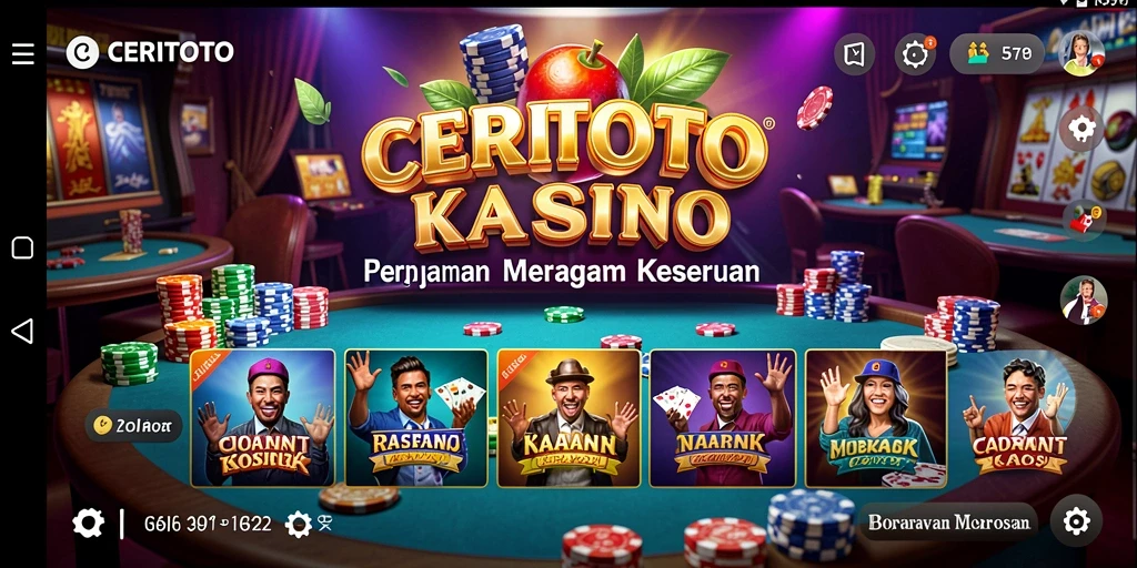 Screenshot CERITOTO menampilkan gameplay Kasino yang menyenangkan.