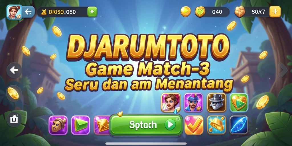 Screenshot gameplay DJARUMTOTO menampilkan tingkat keseruan Match-3.