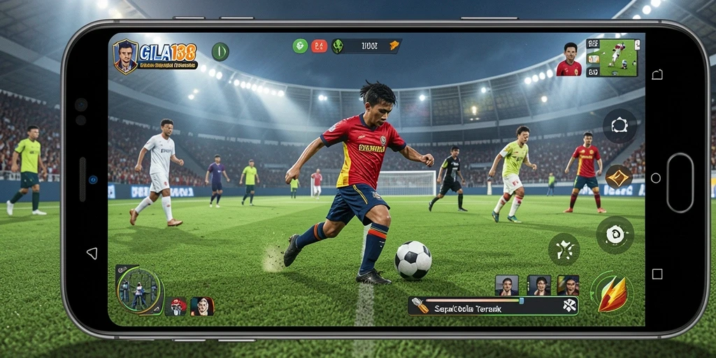 Tampilan seru gameplay GILA138 dalam aksi sepak bola.