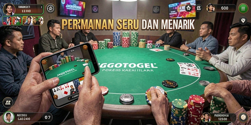Tampilan menarik dari gameplay Poker di JAGOTOGEL.