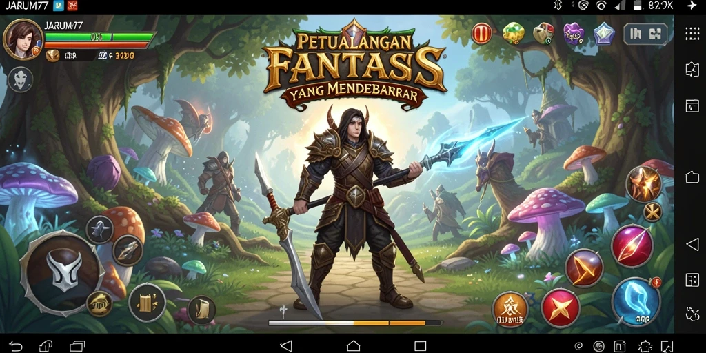 Screenshot JARUM77 menampilkan aksi pertempuran mendebarkan.