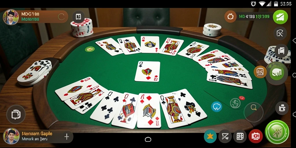 Screenshot gameplay dari MDG188 menampilkan suasana seru bermain Gaple.
