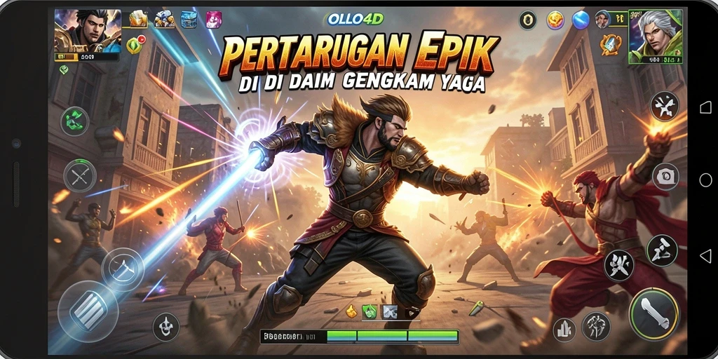 Tampilan gameplay OLLO4D dengan pertarungan yang seru dan karakter menawan.