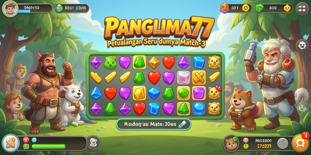Tampilan gameplay menawan dari PANGLIMA77 saat menyusun elemen Match-3.