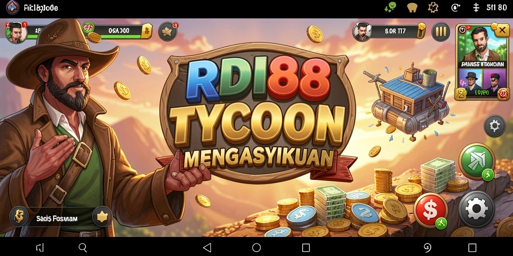 Tampilan gameplay RDI88 yang menggambarkan pengelolaan bisnis Tycoon.
