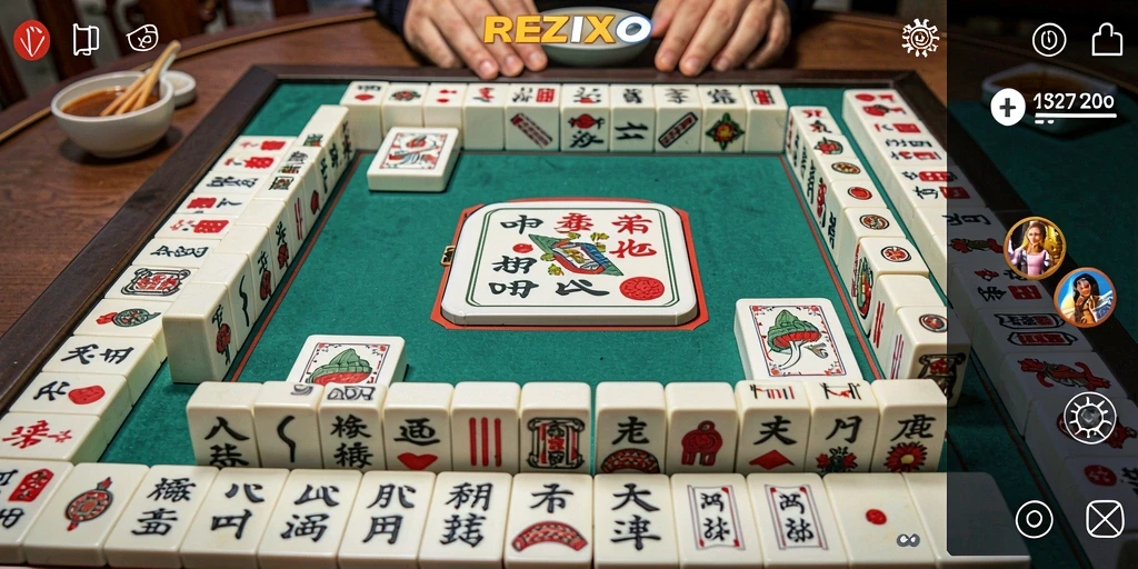 Screenshot menunjukkan gameplay seru dalam REZIXO Mahjong.