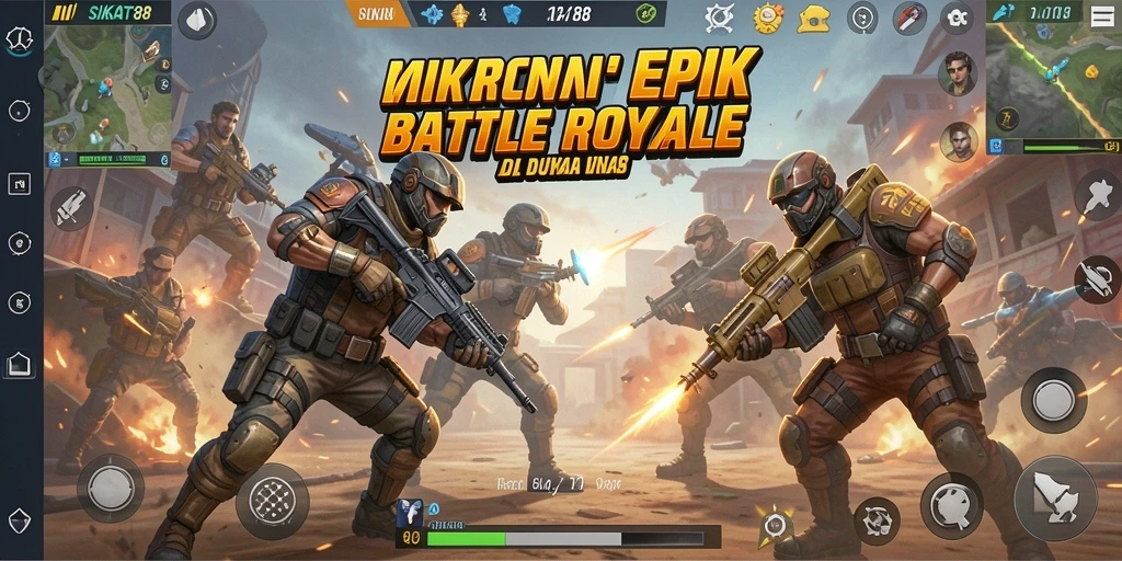 Tampilan gameplay SIKAT88 dalam pertempuran Battle Royale yang mendebarkan.