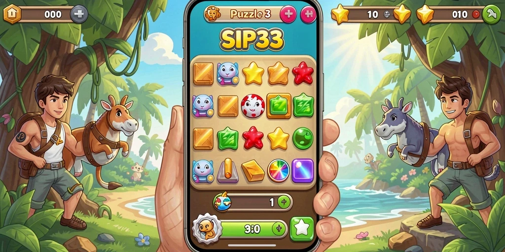 Gameplay seru dan menantang di SIP33 dengan variasi level Match-3.