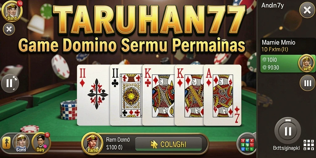 Tampilan menarik dari gameplay Domino di TARUHAN77.